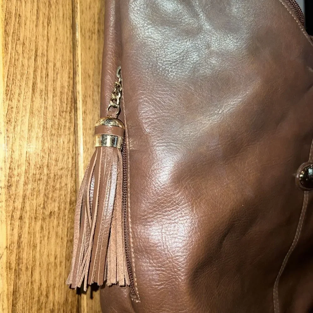 Strada Brown Shoulder‎ Bag Purse Handbag Faux Leather Pre-owned